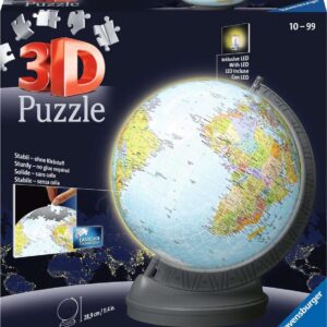 3d Puslespil - Globus Med Lys - 540 Brikker - Ravensburger