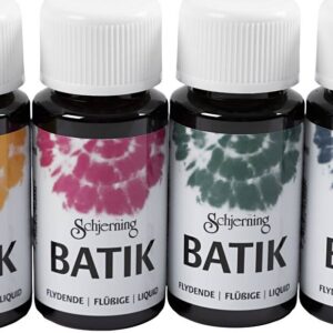 Batikfarve - Marineblå - Grøn - Pink - Majsgul - 4x50 Ml