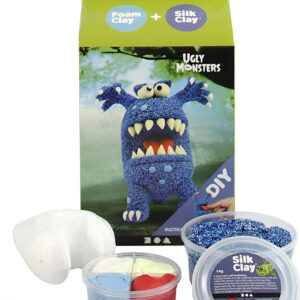 Diy Kit - Silk Clay Og Foam Clay - Funny Friends - Monster - Blå