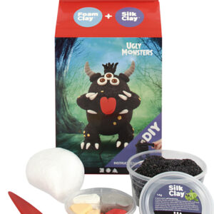 Diy Kit - Silk Clay Og Foam Clay - Funny Friends - Monster - Sort