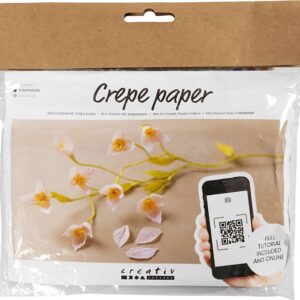 Mini Diy Kit Crepepapir - Kirsebærgren - Stræk/crepe 180% - 105 G