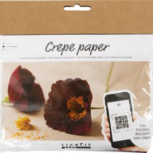 Mini Diy Kit Crepepapir - Valmuer - Stræk/crepe 180% - 105 G