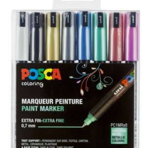 Posca Tusser Sæt Metalliske Farver PC-1MR - 8 stk.