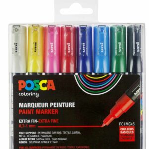 Posca Tusser Sæt Standard Farver PC-1M - 8 stk.