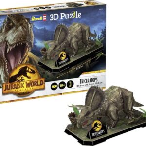 Revell 3d Puzzle - Jurassic World - Triceratops - 44 Brikker - 37 Cm